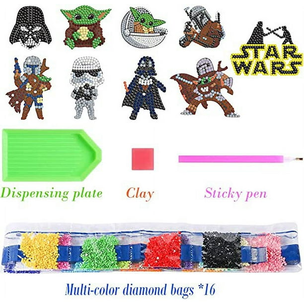 Kits de pintura de diamantes 5D para niños, fácil DIY, mosaico de