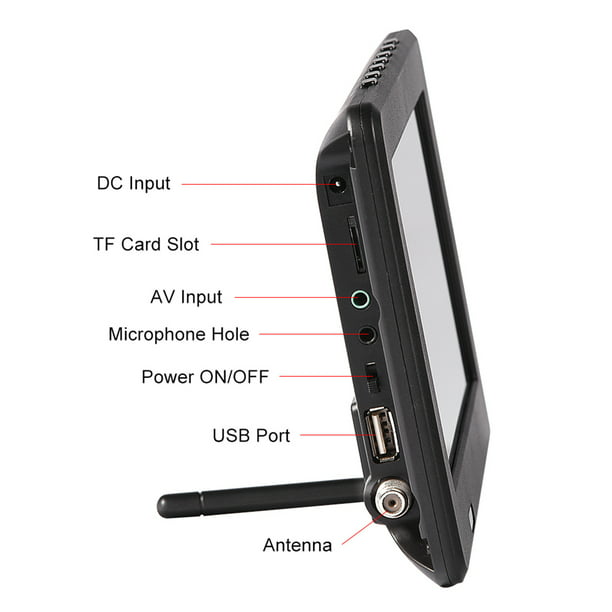 Mini reproductor de TV portátil para coche, 15,4 pulgadas, 1080P, HDMI, HD,  DVB-T/T2, ISDB-T, Digital, analógico, compatible con tarjeta TF, USB