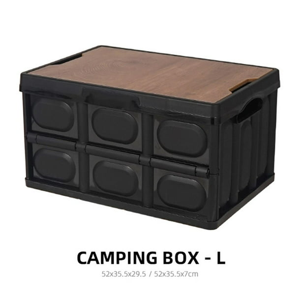 Contenedor organizador de alimentos de madera  Cajas de almacenamiento de  camping Tapas-30l Caja plegable de madera-Aliexpress