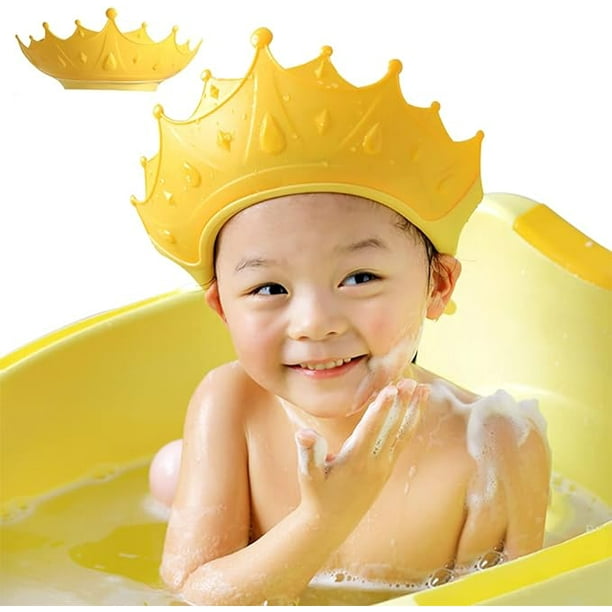 Amarillo) Gorro de ducha para bebé, visera de baño para bebé, gorro de  ducha para niños de 0 a 9 años, gorros de baño con visera ajustable para  proteger los ojos y