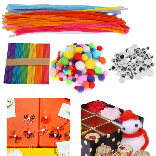  Kit de manualidades Jumbo - Maleta de 2,100 piezas de pompones,  palitos de manualidades, limpiapipas, tijeras y más en caja grande para  manualidades, juego de suministros de arte para adultos y