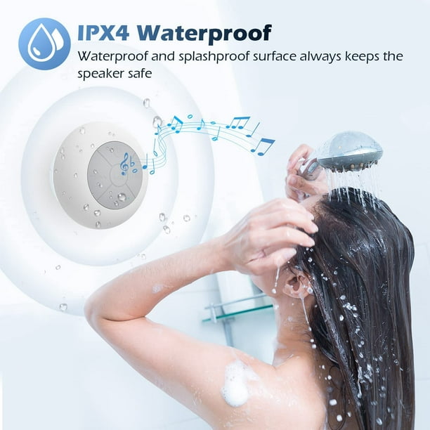 Altavoz de ducha Bluetooth portátil inalámbrico impermeable con ventosa,  azul JAMW Sencillez