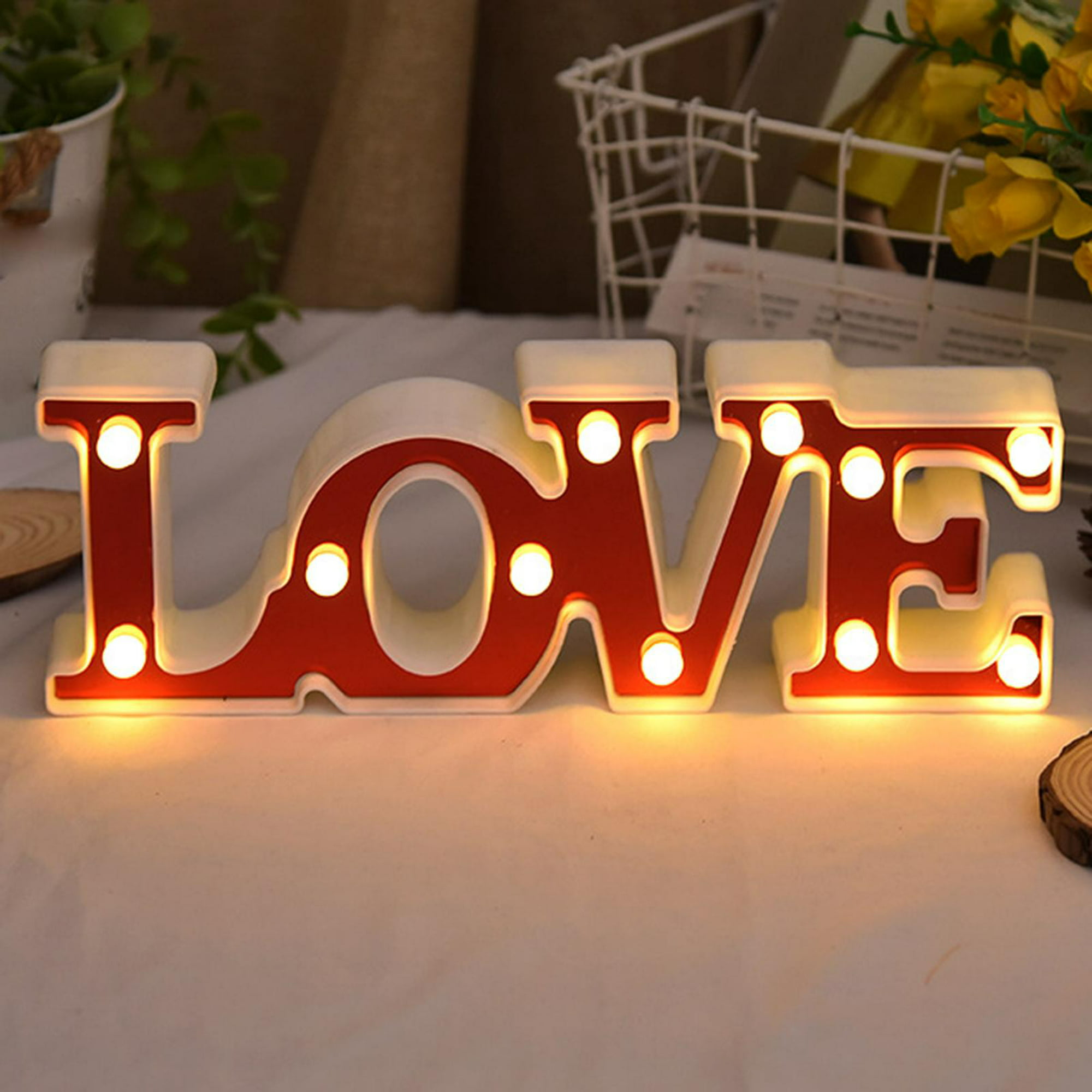 Letrero Letras Decorativas Led 3D Luces para Fiestas Love Baby