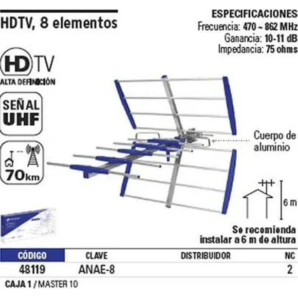 Ferretería El Trompo - ANTENA TV EXTERIOR DIGITAL VOLTECK - ANAE-90 ALETA