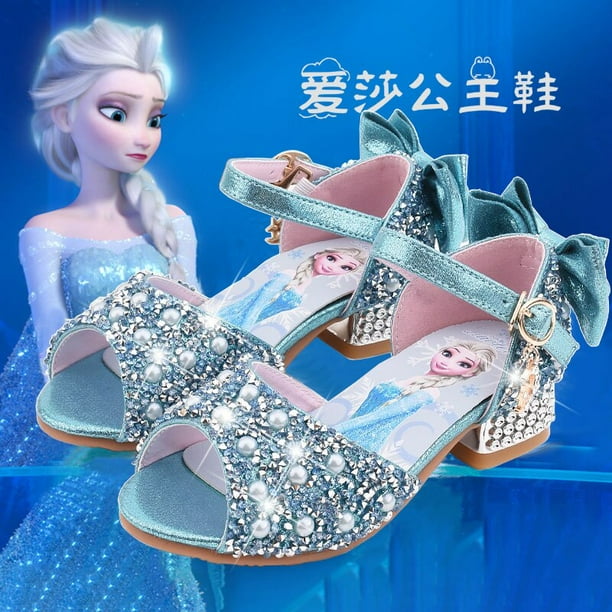 Disney sandalias de princesa para niñas pequeñas, zapatos de cristal,  tacones altos, pasarela, espectáculo, regalo de cumpleaños - AliExpress