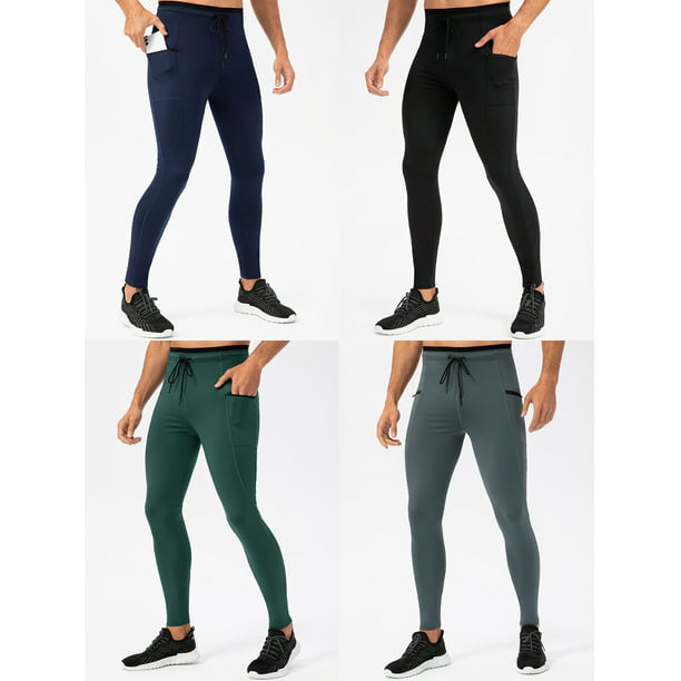 Mallas deportivas para hombre con bolsillos, cintura elástica, cordón,  mallas cónicas para correr MABOTO Gris/2XL