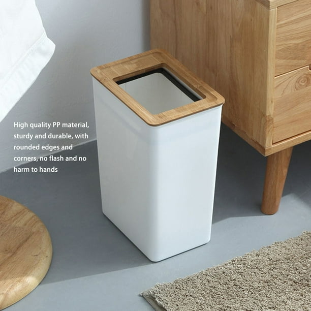 Contenedor de basura estrecho con tapa, para sala de estar, dormitorio y  baño, pequeño contenedor de basura estrecho antiolor, cesto de papel,  accesor