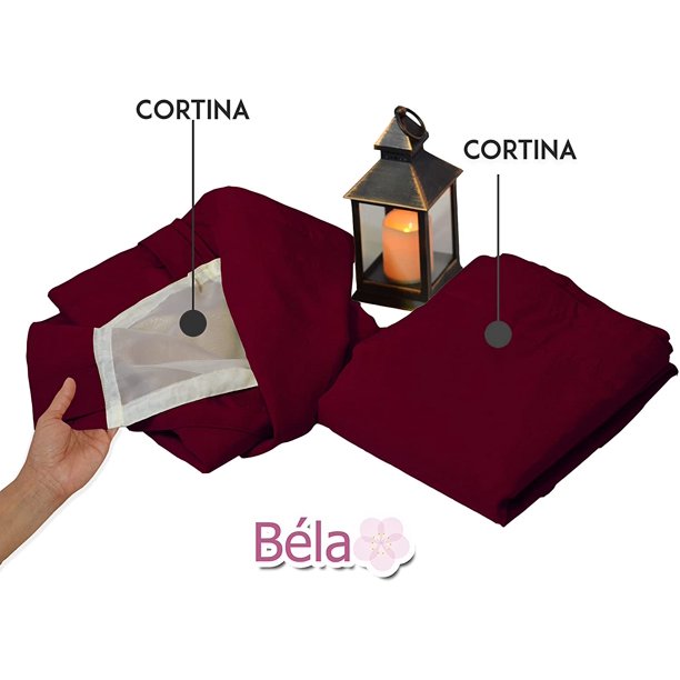 1 Juego de Cortinas Traslúcidas - Bela Home