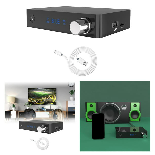 Receptor transmisor Bluetooth, V5.0 Bluetooth para audio, adaptador AUX  Bluetooth 2 en 1 para TV/coche/PC/reproductor de MP3/ casa/interruptor, -  Tipo C Macarena Transmisor Bluetooth
