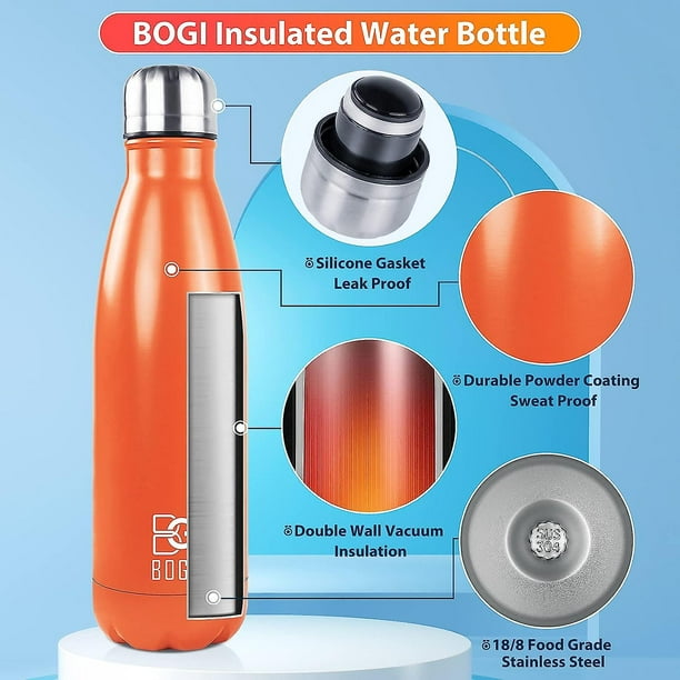 Botellas Chilly's | A prueba de fugas, sin sudoración | Acero inoxidable  sin BPA | Botella de agua reutilizable | Doble pared aislado al vacío 