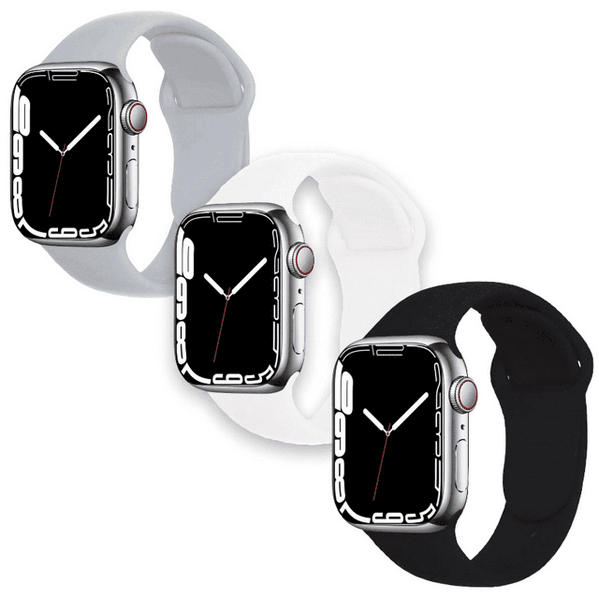 Kit de 3 correas para apple watch compatible con 45mm/44mm/42mm de silicón. longitud s/M mamá pulpo paquete silicón