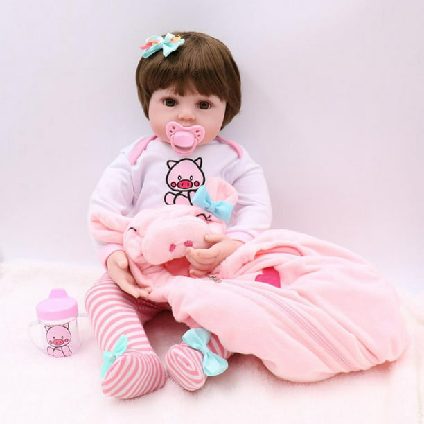 Muñecas de bebé Reborn de 18 pulgadas, muñeca realista de bebé recién  nacida con ropa de muñeca y accesorios, el mejor juego de cumpleaños para  niñas