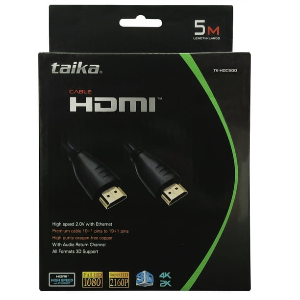 Cable HDMI 5 metros TAIKA 2K/4K/3D/Full HD/Super HD 60HZ