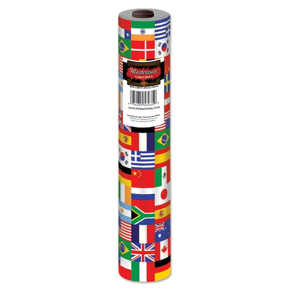 rollo de mesa con bandera internacional paquete de 1 the beistle company 54473