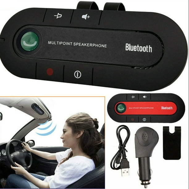 Muyoka Altavoz Bluetooth para coche Manos libres recargable Bluetooth V4.1  Altavoz parasol para coche Muyoka Hogar