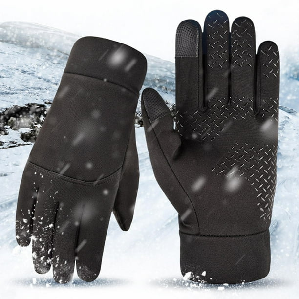 Comprar Guantes de felpa a prueba de viento para mujer, guantes  impermeables para nieve, guantes térmicos gruesos de moda, cálidos para  invierno