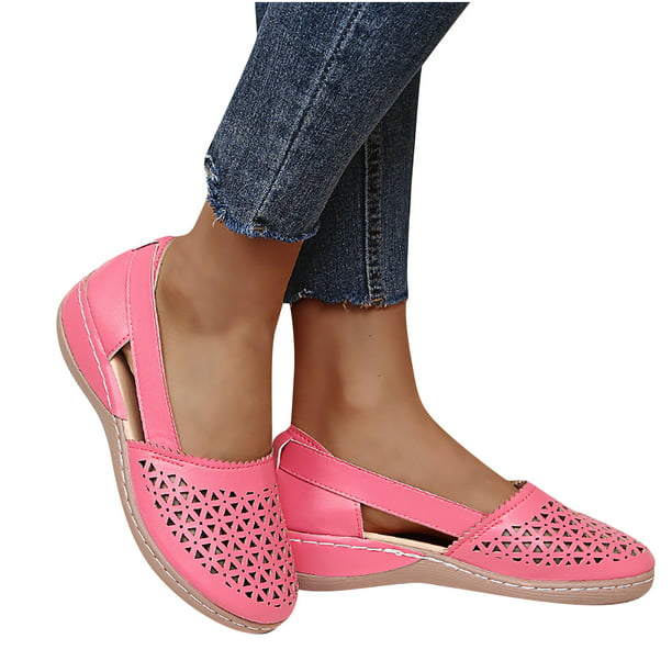 Zapatos informales ahuecados para mujer, zapatos cómodos con plataforma y  cabeza redonda sólida Wmkox8yii shjk7605