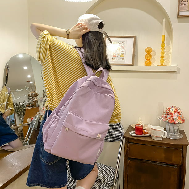 Bolsa Mochila clásica simple para adolescentes y niñas, mochila de gran  capacidad para estudiantes (púrpura) Likrtyny Para Estrenar