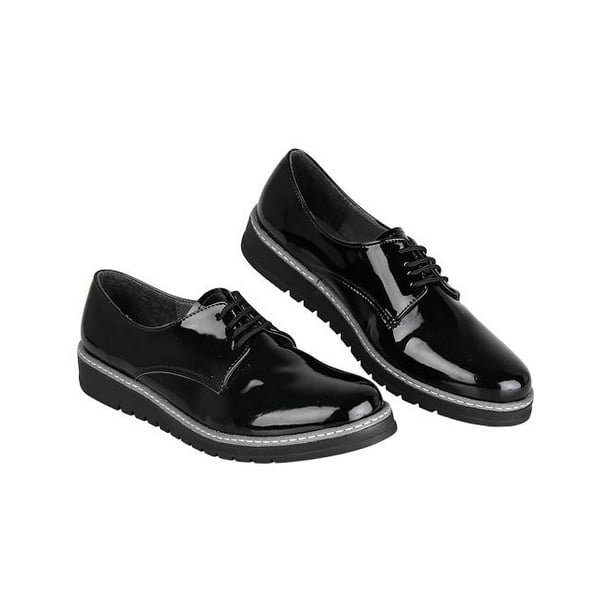 Zapato Cerrado Por Salvaje Tentación Mujer Negro Tipo Charol negro 24 Rojo Intenso 003-02907 Por Salvaje Tentación | Walmart línea