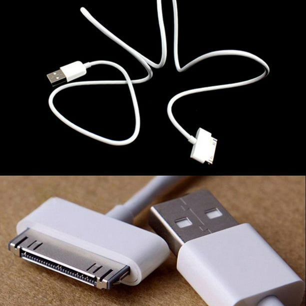 Cable de sincronización de datos de cargador USB blanco de 4 pies para  Apple iPhone 4, 4s, 3G, 3GS, 2G, iPod, iPod touch, iPod Nano