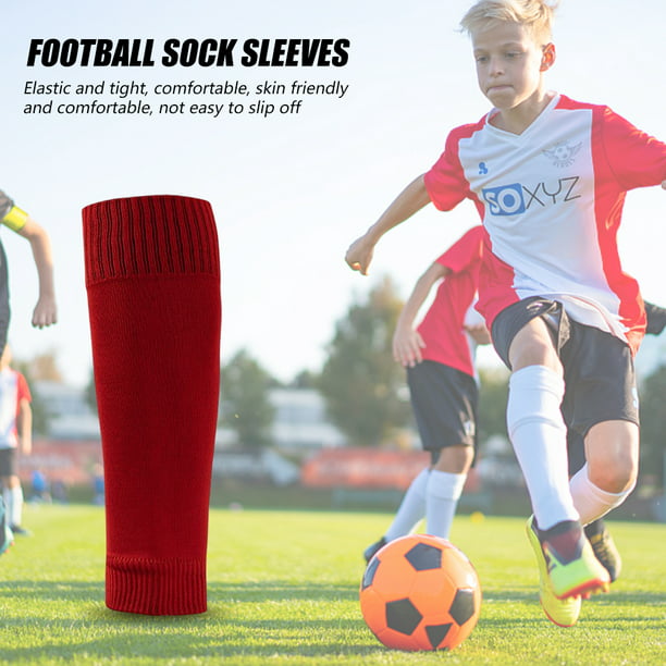 Mangas De Calcetines Deportivos Calcetines de fútbol Calcetines protectores  de pies antifricción para exteriores (niños rojos) Likrtyny
