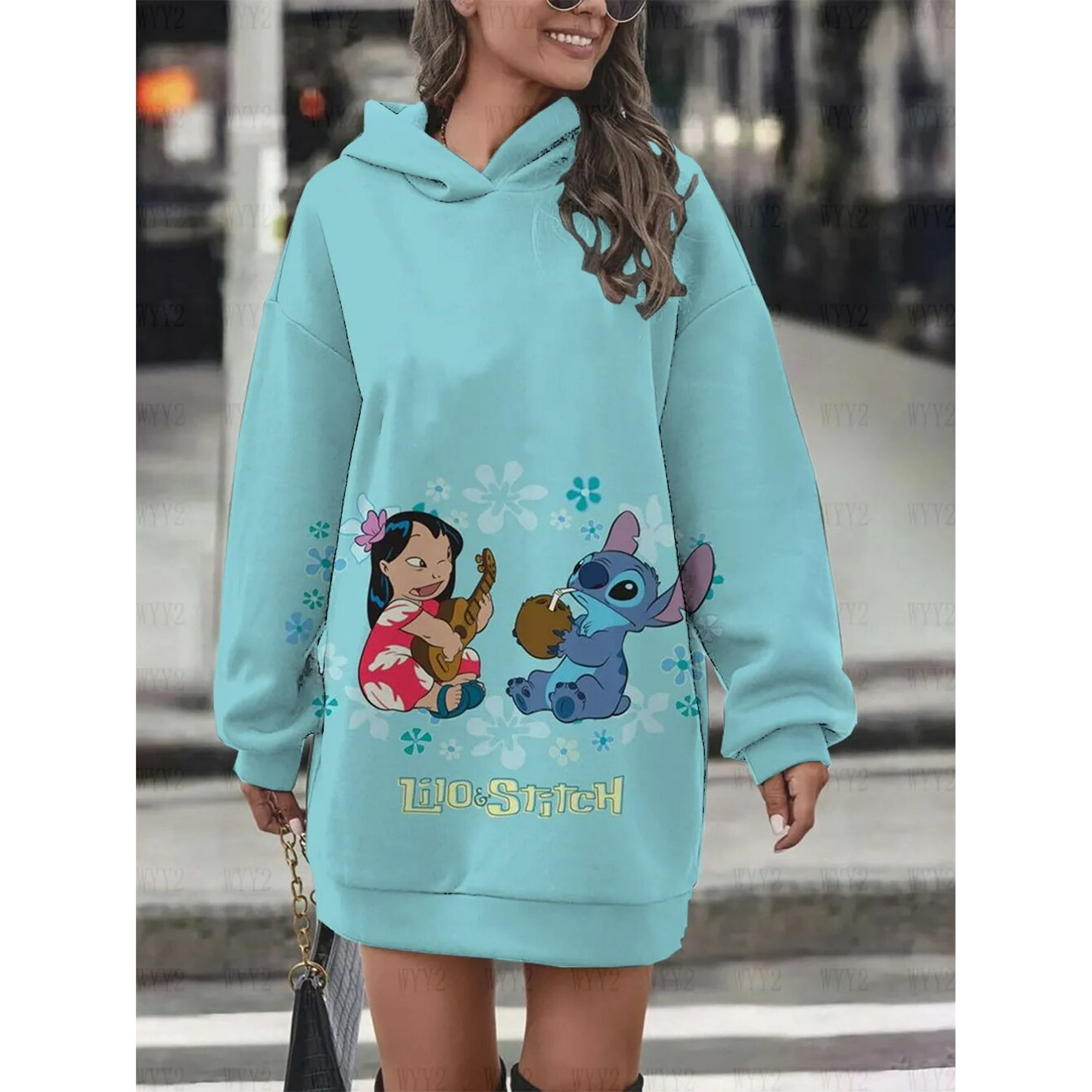 Sudadera con capucha y estampado de Disney Stitch para niñas