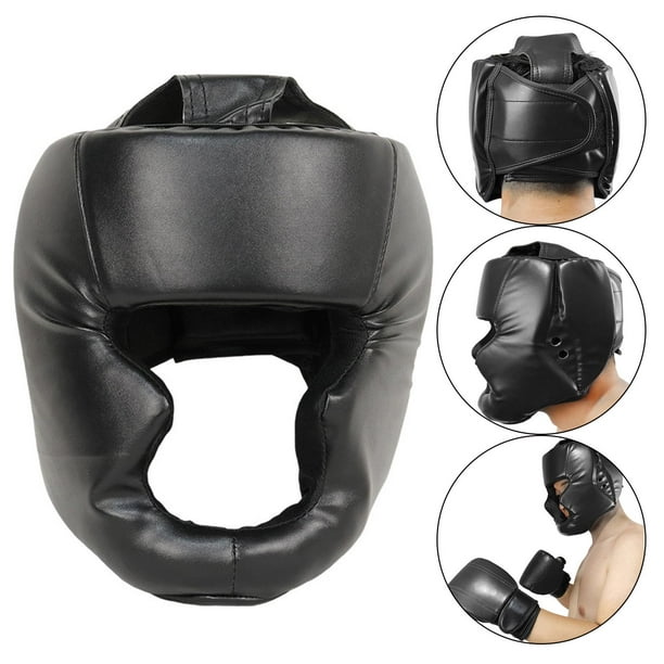 Casco de boxeo para boxeadores Casco Protección para la cabeza Cuero  Protección para las mejillas Suave para la cabeza Sparring boxeo en  tailandia