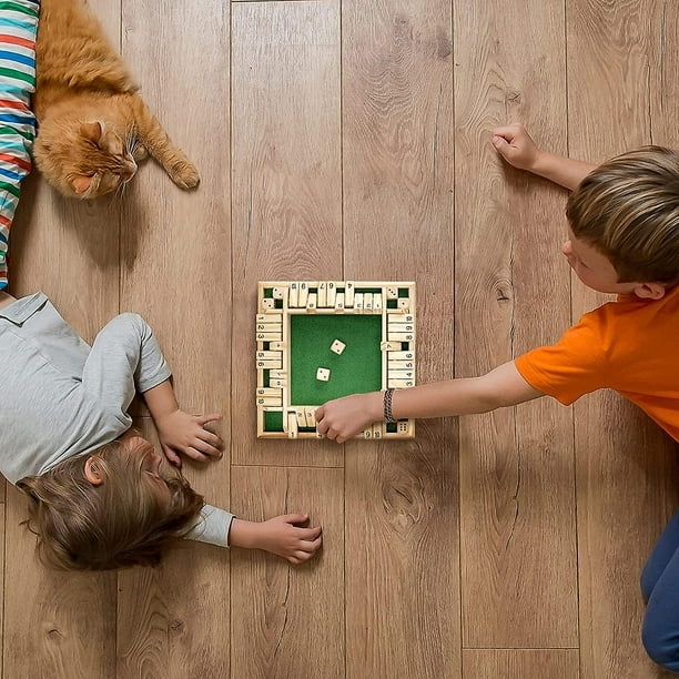  Eupboron Juego Shut The Box, juegos de dados de mesa de madera  para adultos y niños de 2 a 4 jugadores, clásicos familiares, versión de  mesa para aula, fiesta o pub 