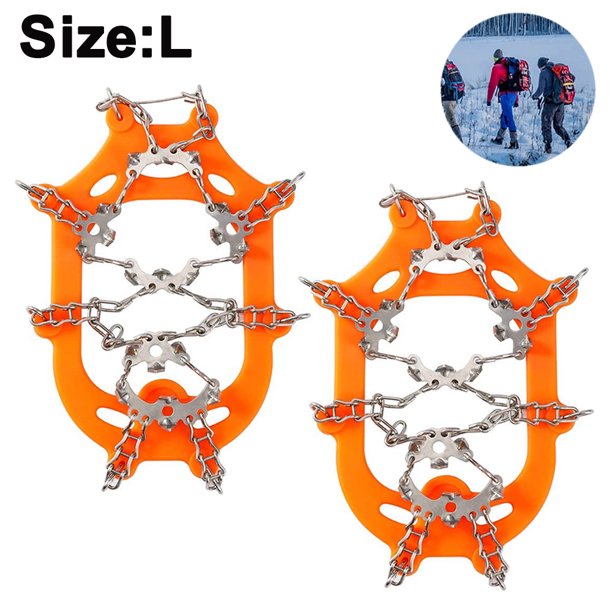 Crampones de montañismo antideslizantes para exteriores, 19 dientes,  cubiertas para zapatos antideslizantes de acero inoxidable para hielo y  nieve, fortalecen los suministros de escalada en hielo de