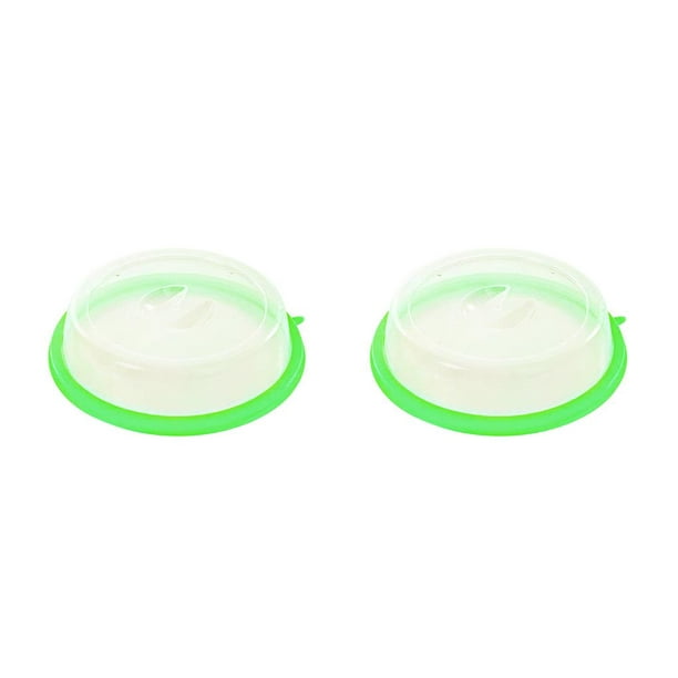 Toystoory Cubierta anti-pulverización de alimentos para microondas  profesional con tapa resistente a la manija para alimentos en microondas  verde 2Conjunto