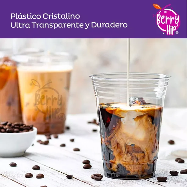 Tapa plana transparente para vaso de 14 oz 100 pzas - Desechables