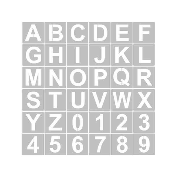 36 plantillas de letras y números de 3.0 in, reutilizables y lavables,  plantillas de alfabeto, respe Irfora Plantillas