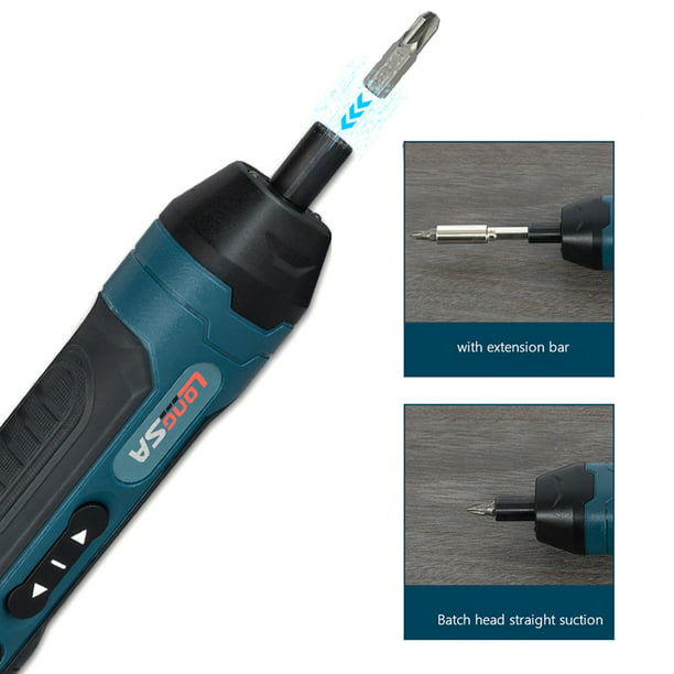 Mini destornillador eléctrico, de repación de mano inalámbrico DIY de 3,,  herramientas manuales eléctrica de taladro pa repación , Azul CUTICAT Destornillador  electrico