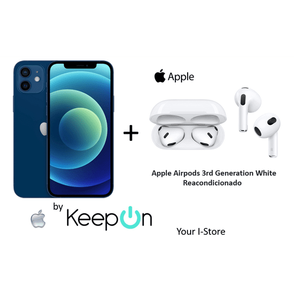 apple iphone 12 128 incluye protector de pantalla keepon  apple airpods 3rd generation white blue apple reacondicionado