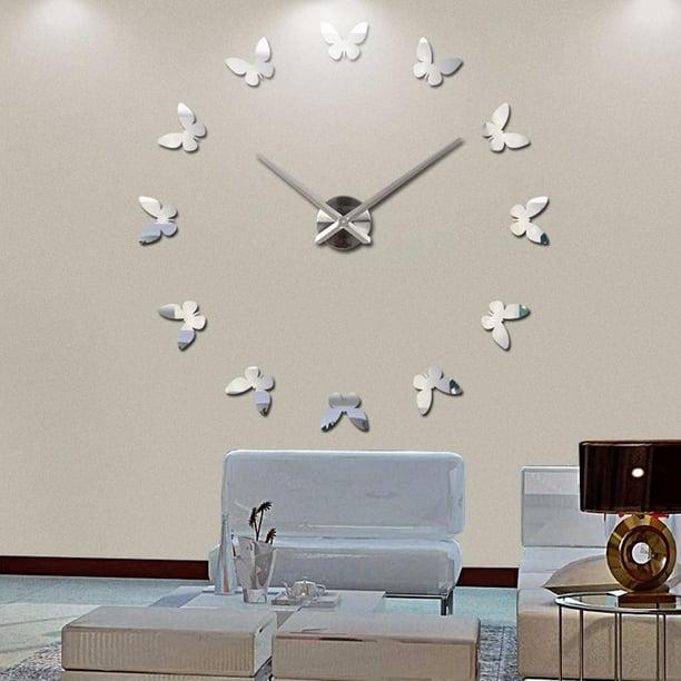 Comprar Reloj de pared de lujo 3D decorativo con espejo, diseño moderno,  números romanos, reloj de pared grande, decoración de lujo para el hogar,  la sala de estar y el dormitorio