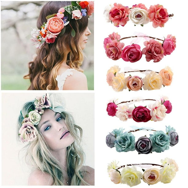 Diademas de flores falsas para niña, accesorios para el cabello de