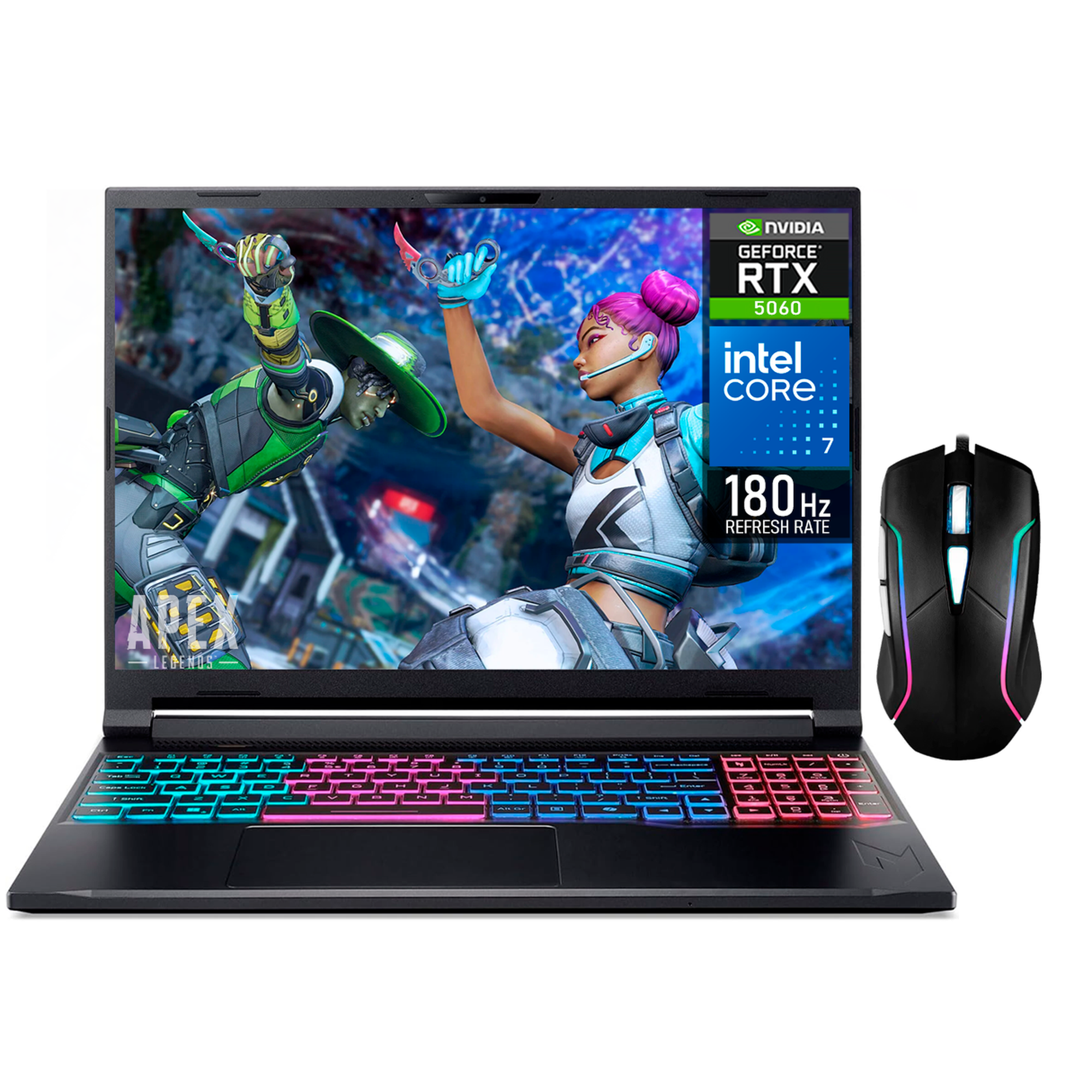 Laptop gamer acer nitro v 16s geforce rtx 5060 8gb core i7 240h 32gb ddr5 1tb ssd 16" fhd+ 180hz teclado ingles mouse dxt gaming