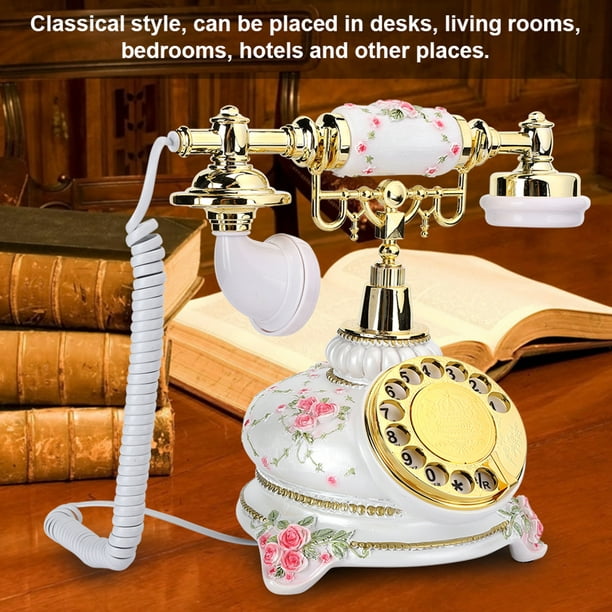 Teléfono retro con cable, teléfonos antiguos TelPal vintage, teléfonos  fijos antiguos clásicos de los años 30 para decoración del hogar y la  oficina