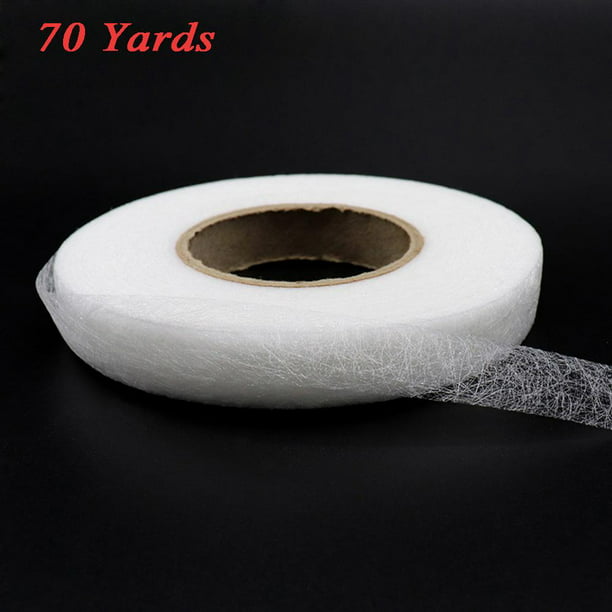 Outus 2 rollos de cinta de fusión de tela adhesiva para dobladillo, cinta  adhesiva para planchar cada 1/2 pulgada (blanco, 27 yardas cada uno)