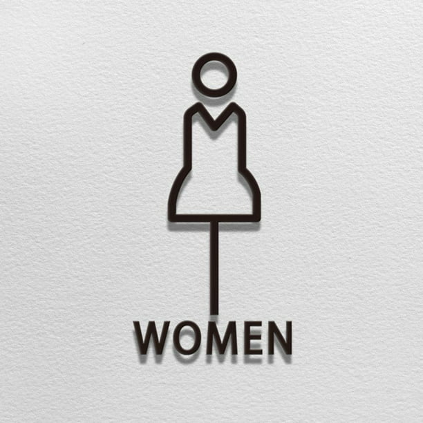 Cartel de baño femenino. Letrero de la puerta del baño para mujeres.  Inodoro de mujeres. Oficina. Restaurante. Hotel. Negocio. -  México