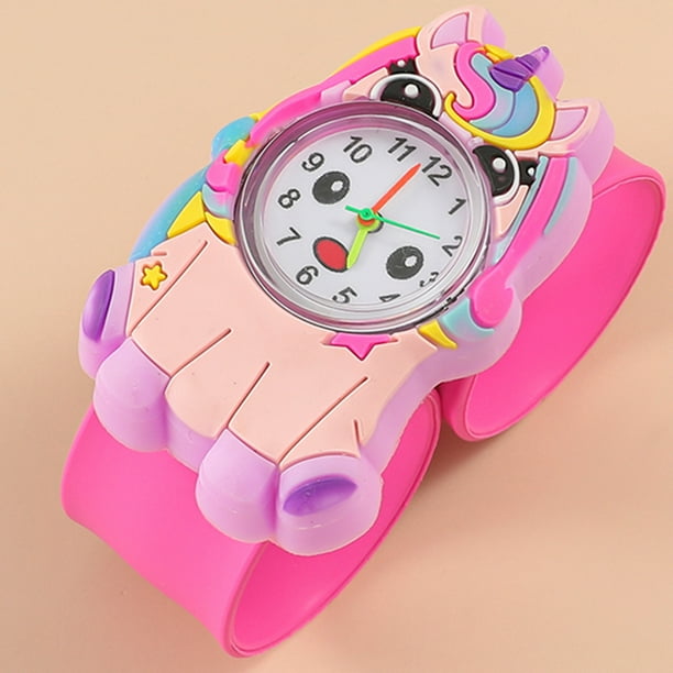 Vicloon Reloj Infantil Impermeable para niños, Movimiento de Cuarzo, diseño  de Dibujos Animados en 3D, Reloj Digital Infantil de 3 años a 11 años,  niñas y niños, Pink Print, cinturón : : Moda