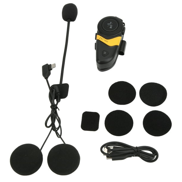 Auriculares Bluetooth para motocicleta, BT-S2, intercomunicador de casco de  motocicleta hasta 3 ciclistas 1000 M, sistema de comunicación de casco