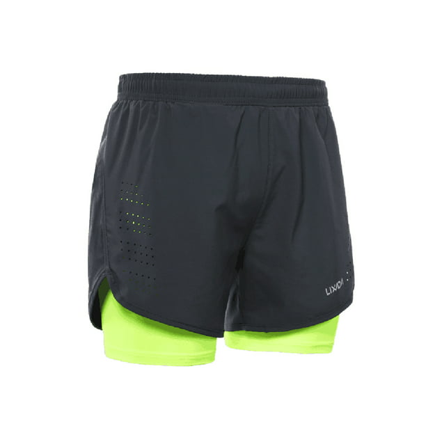  generic Pantalones cortos deportivos 2 en 1 para hombre, de  secado rápido, pantalones cortos de entrenamiento de fútbol (color A,  tamaño: código XL) : Ropa, Zapatos y Joyería