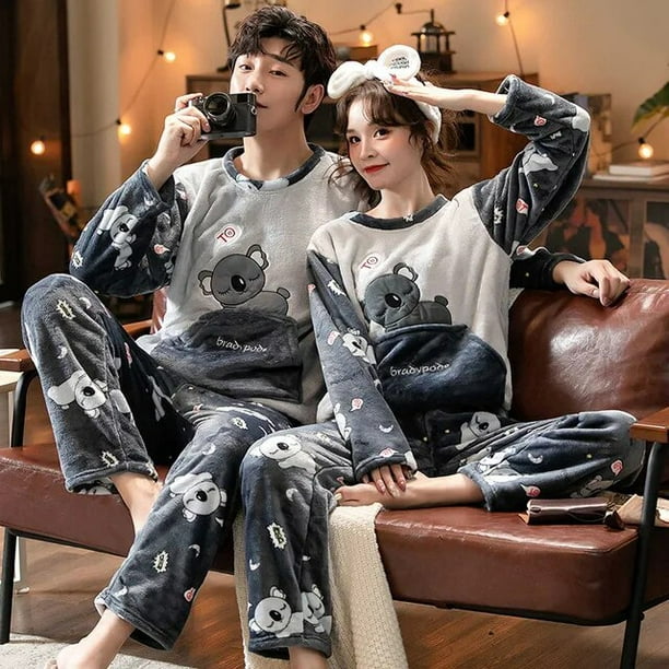 Pijama de talla grande para mujer, ropa de dormir de invierno