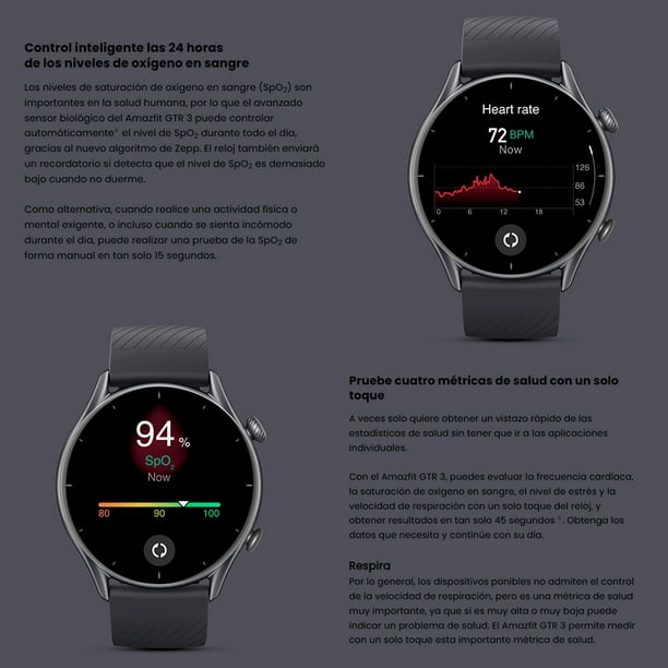 Reloj Inteligente Amazfit Gtr 3 Pro Smartwatch 1.39´´ Gps Color De La Caja  Negro