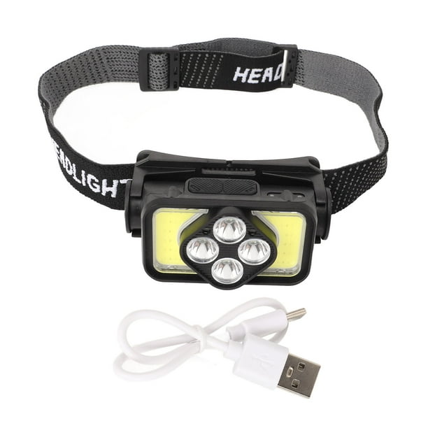 Linterna Frontal LED Recargable USB Sensor Movimiento Corporal Acampar  Portátil