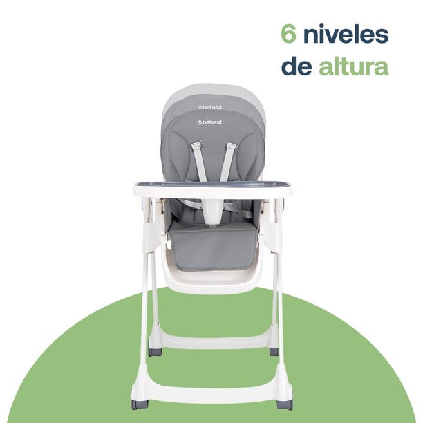 Silla para comer de bebé Bebesit Snack plegable y ajustable - Gris