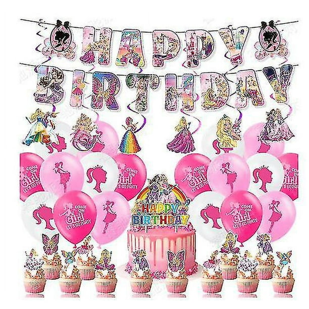 Set De 5 Globos Barbie Rosa Cumpleaños Fiesta Infantil