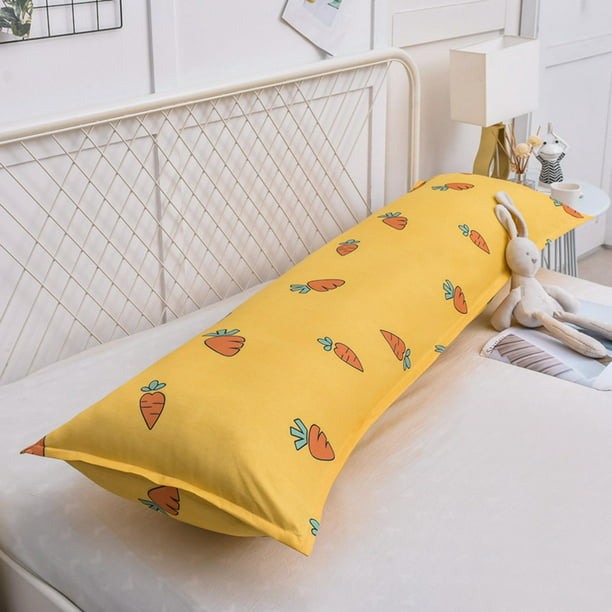 Almohada larga de Color liso para dormir, cojín de Color gris, amarillo,  azul y caqui para