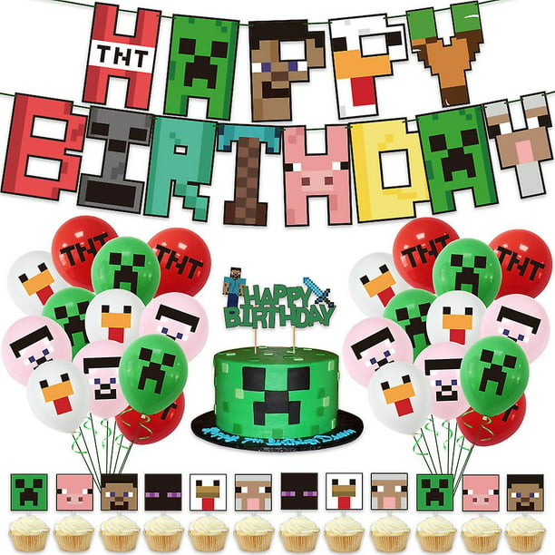 Cumpleaños Minecraft. Decoración fiesta temática